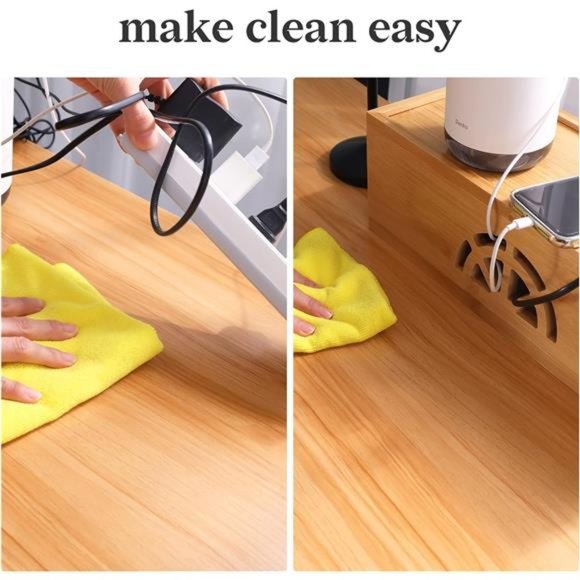 Extra Large Cable Management Box with Lid,Bamboo Cable Box for Cords,PowerStrips - Picture 4 of 6